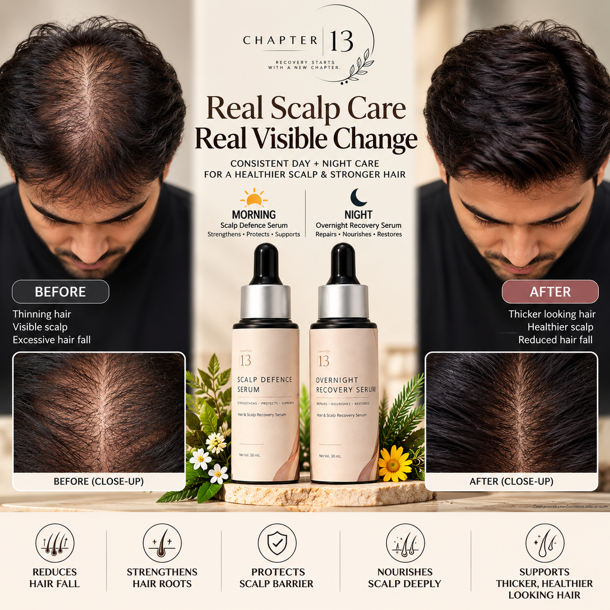 Scalp Recovery + Defence Serum Duo – Day & Night Scalp Care System