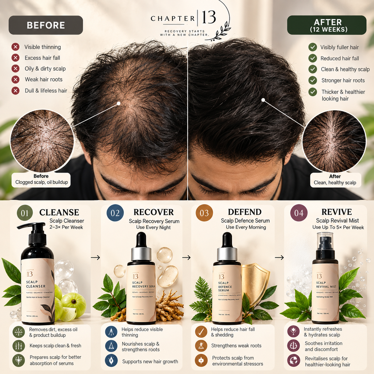Complete Scalp Recovery Kit – 4-Step Scalp Care System